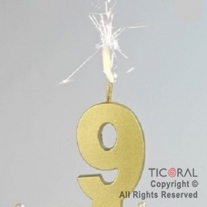 VELA BENGALA ORO NUMERO 9 X 1